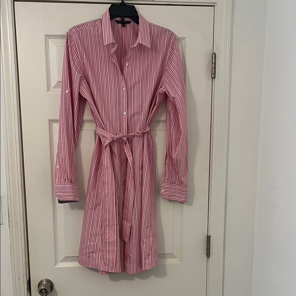 Brooks Brothers Pink Striped Long Sleeve Dress